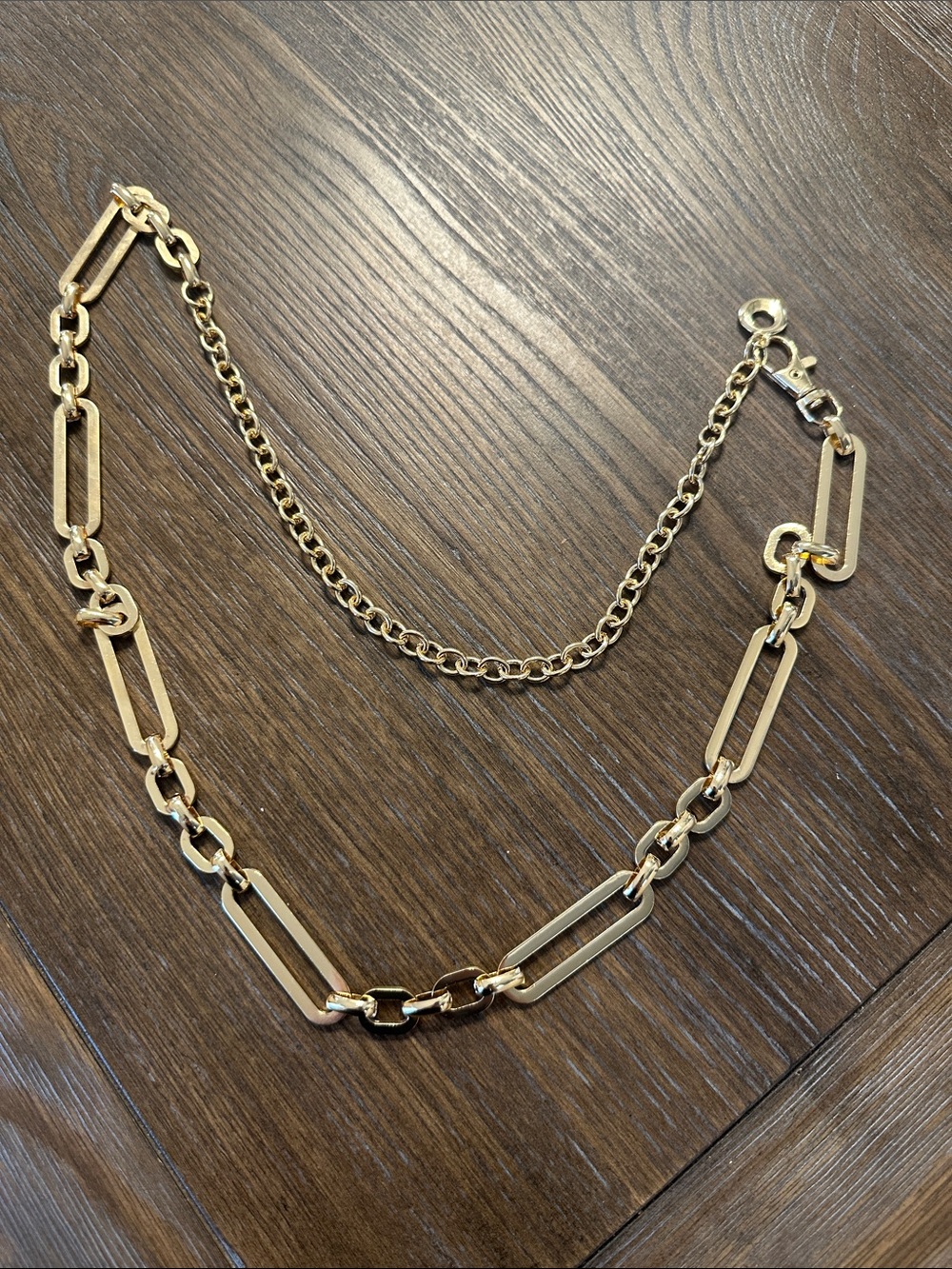 Calvin Klein Gold Tone Mixed Link Necklace